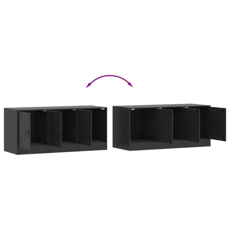 Mueble para TV de acero negro 99x39x44