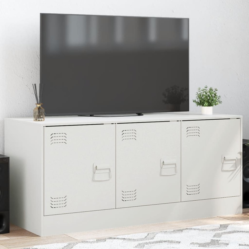 Mueble para TV de acero blanco 99x39x44