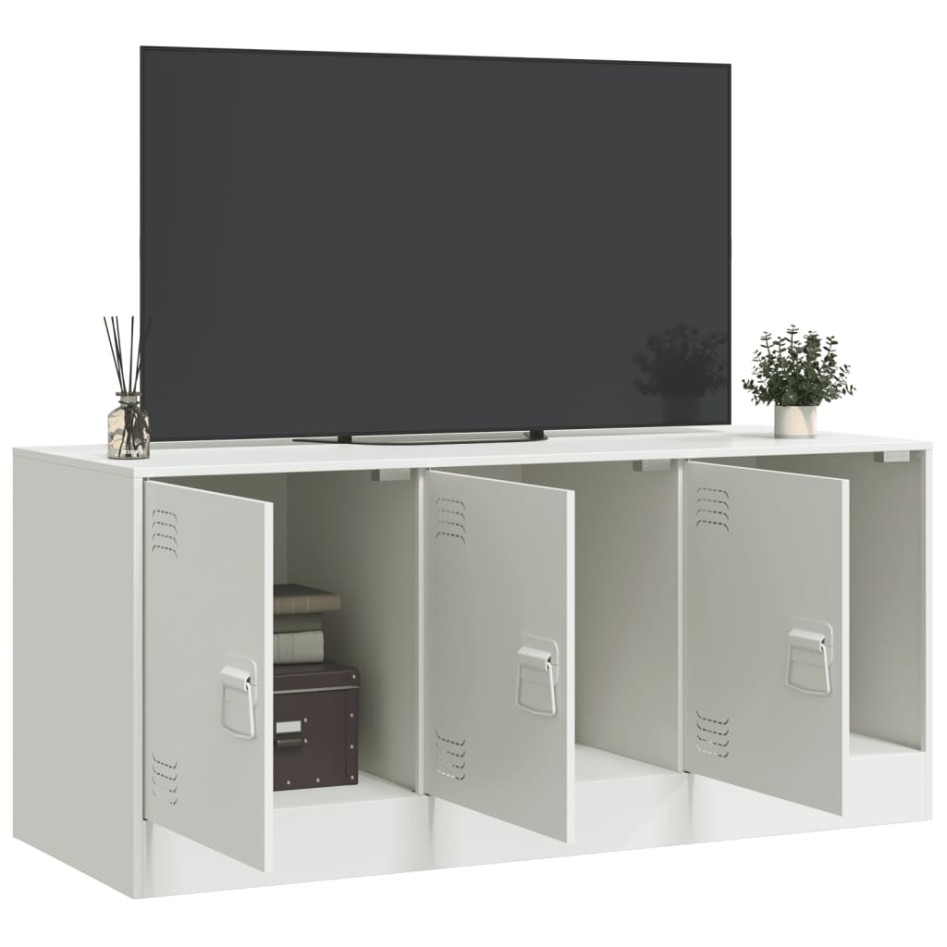 Mueble para TV de acero blanco 99x39x44