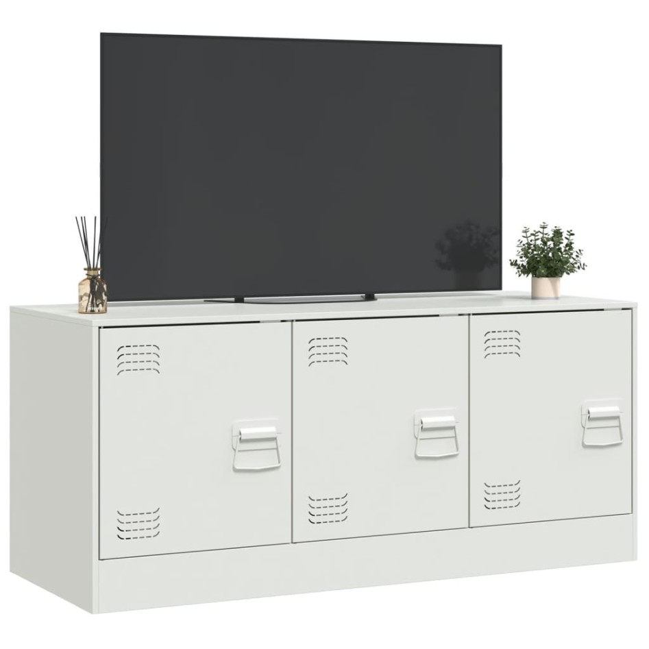 Mueble para TV de acero blanco 99x39x44