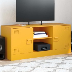 Mueble para TV de acero amarillo mostaza 99x39x44