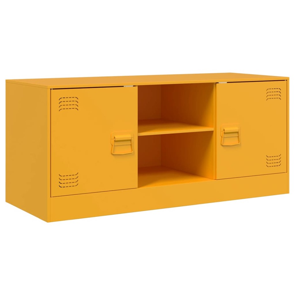 Mueble para TV de acero amarillo mostaza 99x39x44