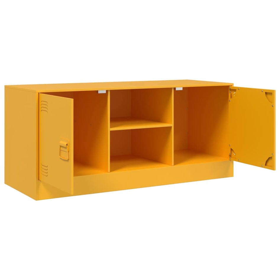 Mueble para TV de acero amarillo mostaza 99x39x44