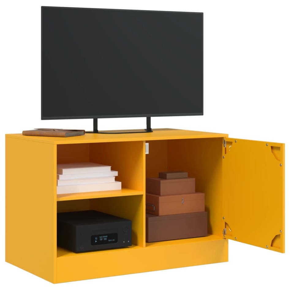 Mueble para TV de acero amarillo mostaza 67x39x44
