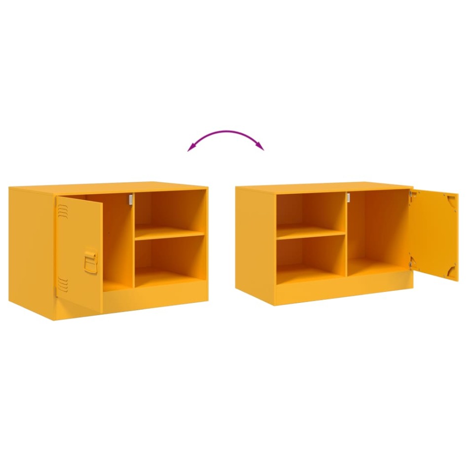 Mueble para TV de acero amarillo mostaza 67x39x44