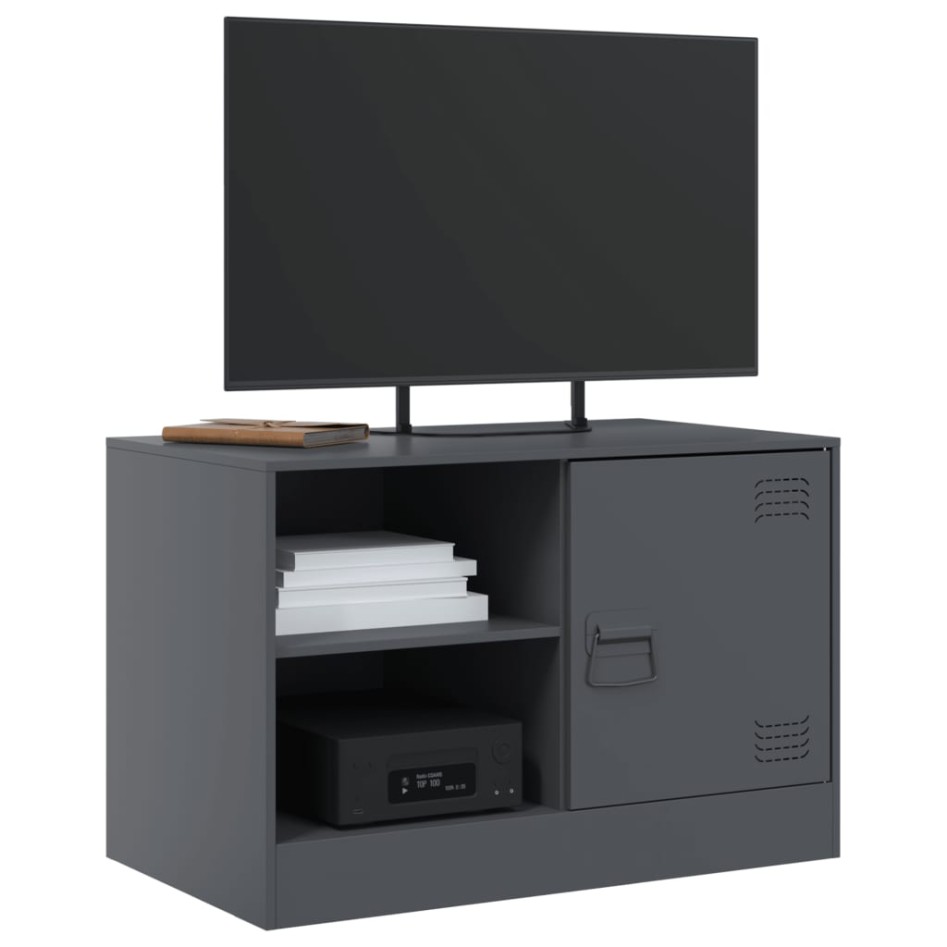 Mueble para TV de acero gris antracita 67x39x44