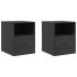 Mesitas de noche 2 unidades acero negro 34,5x39x44