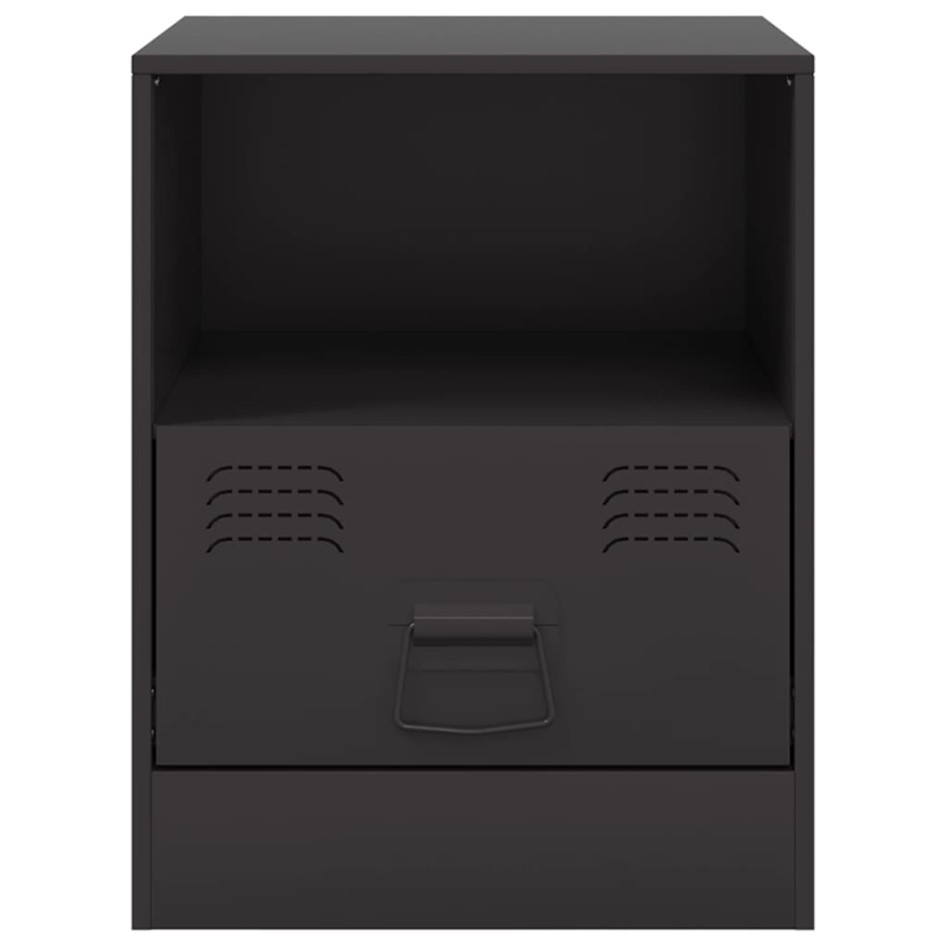 Mesitas de noche 2 unidades acero negro 34,5x39x44