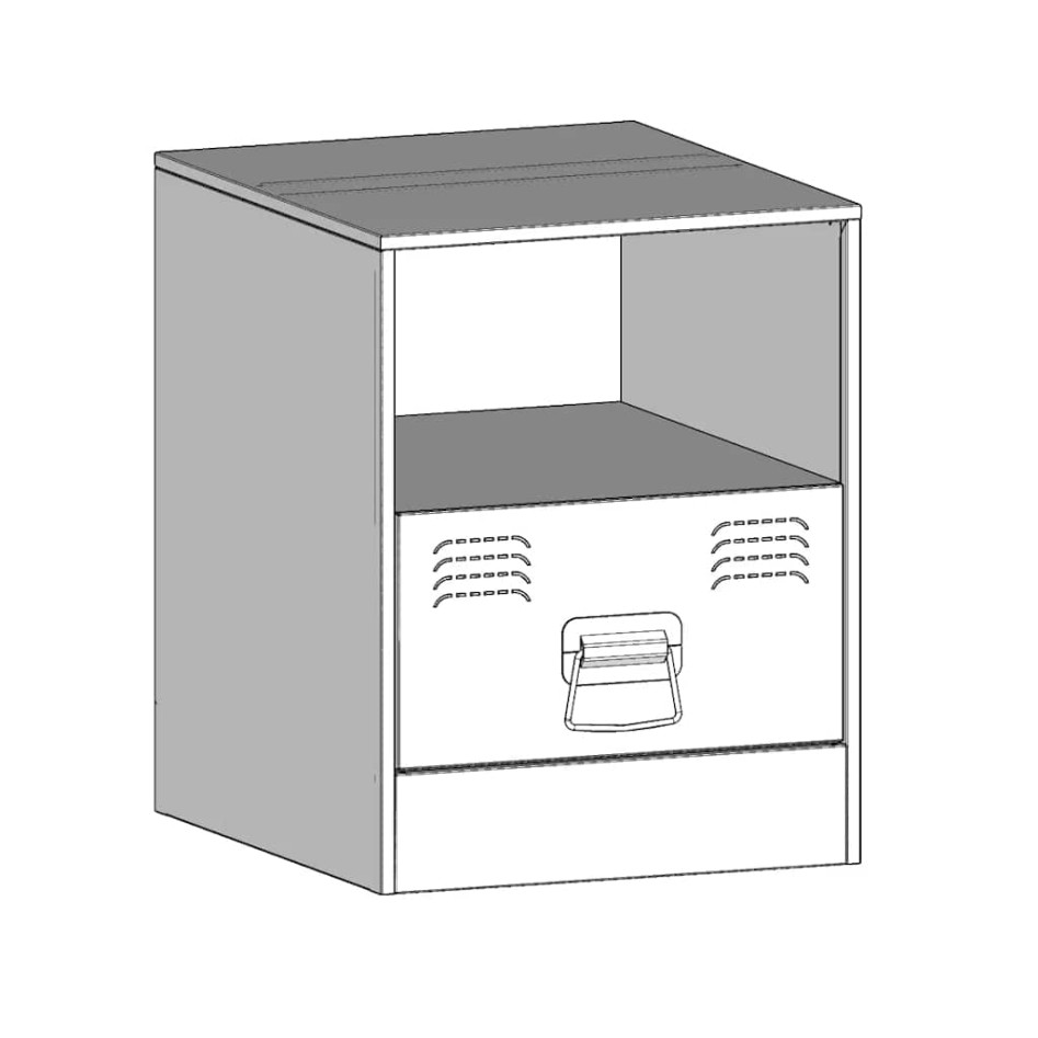 Mesitas de noche 2 unidades acero negro 34,5x39x44