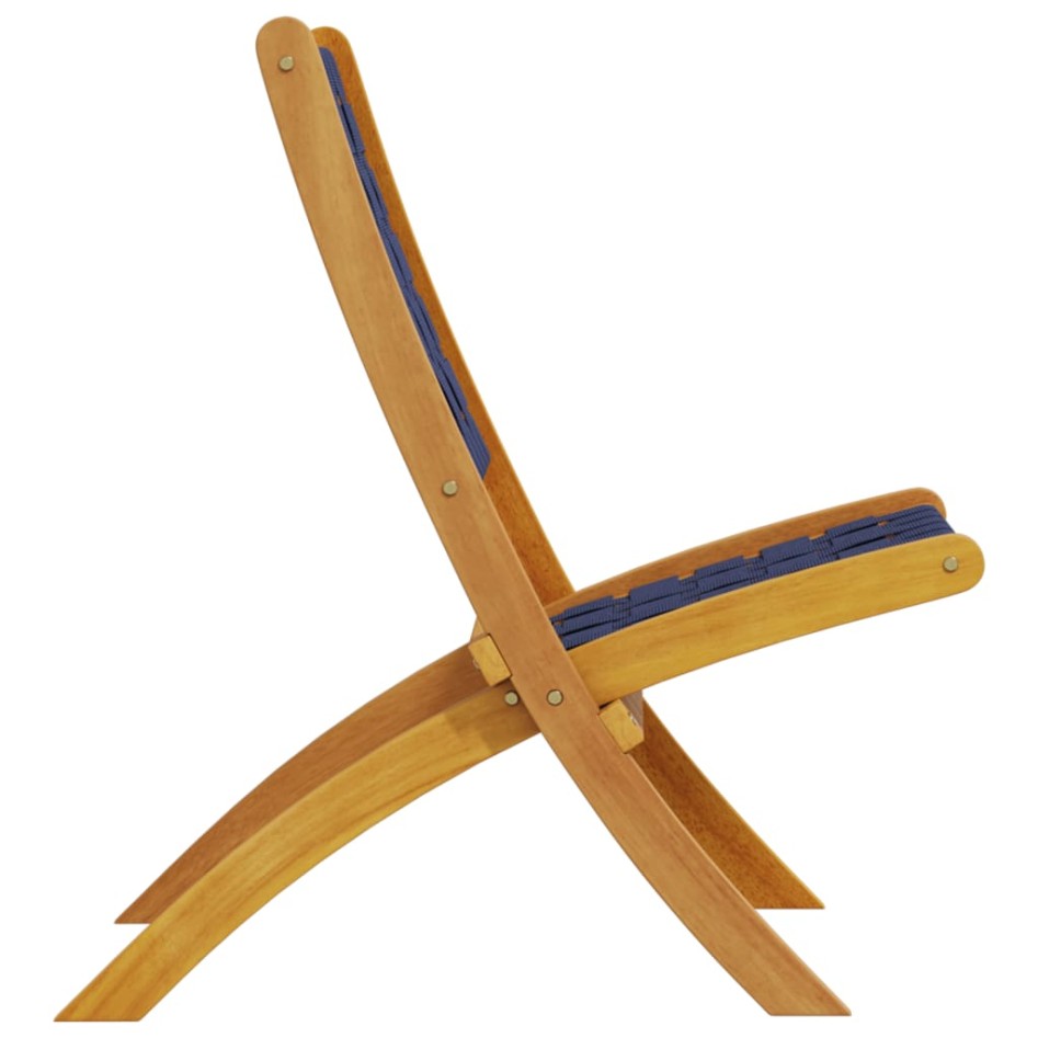 Sillas de jardín plegables 2 uds madera de acacia y tela