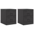 Mesitas de noche 2 unidades acero negro 34,5x39x44