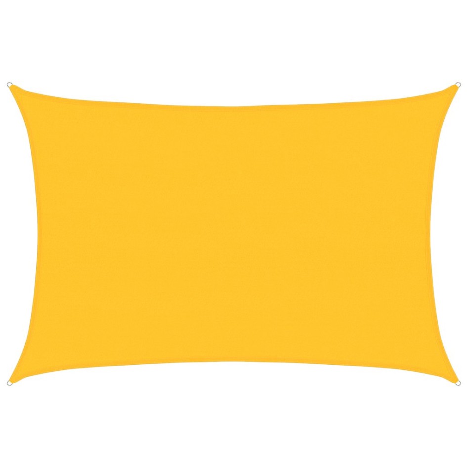 Toldo de vela rectangular HDPE amarillo 160 g/m² 5x7