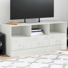 Mueble para TV de acero blanco 99x39x44