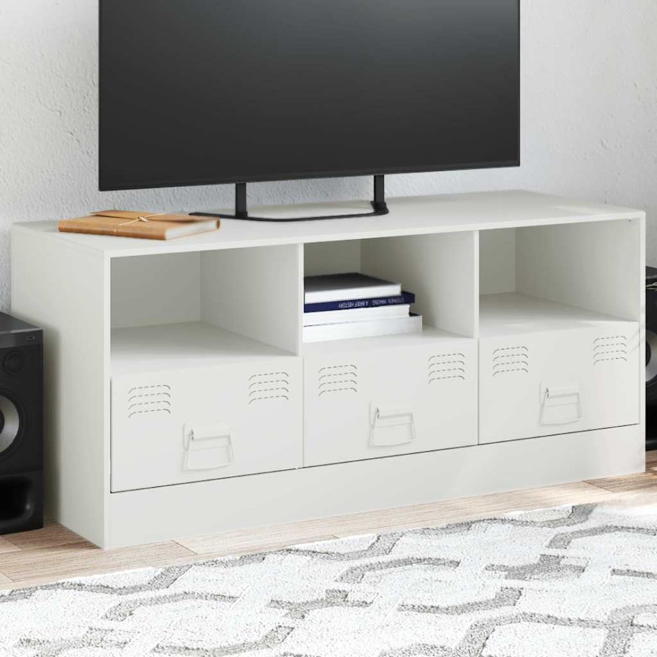 Mueble para TV de acero blanco 99x39x44