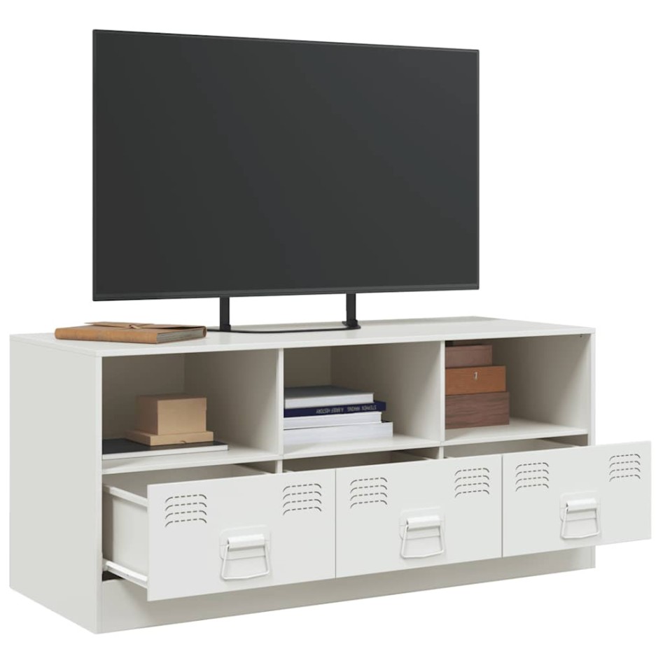 Mueble para TV de acero blanco 99x39x44