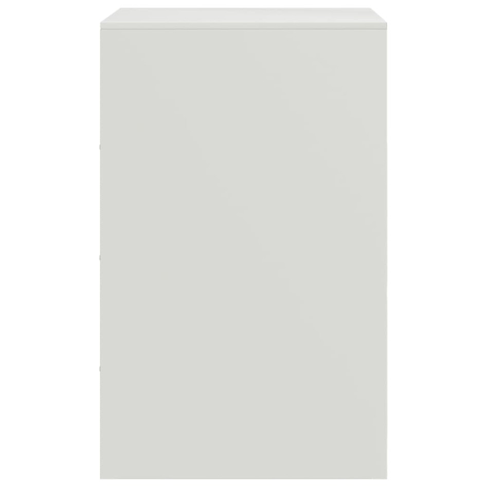 Mesita de noche acero blanco 34,5x39x62