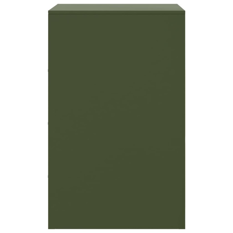 Mesita de noche acero verde oliva 34,5x39x62