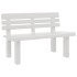 Banco de jardín polipropileno blanco 110x52x71