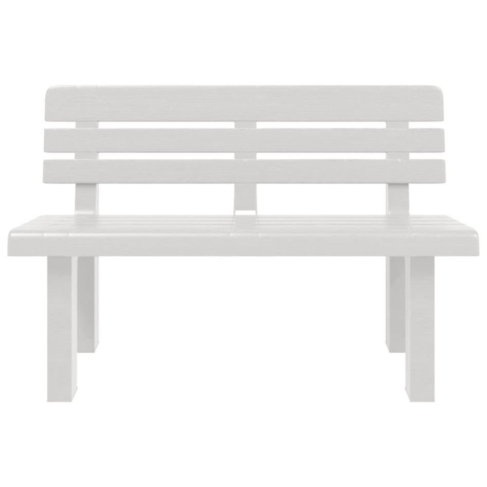 Banco de jardín polipropileno blanco 110x52x71