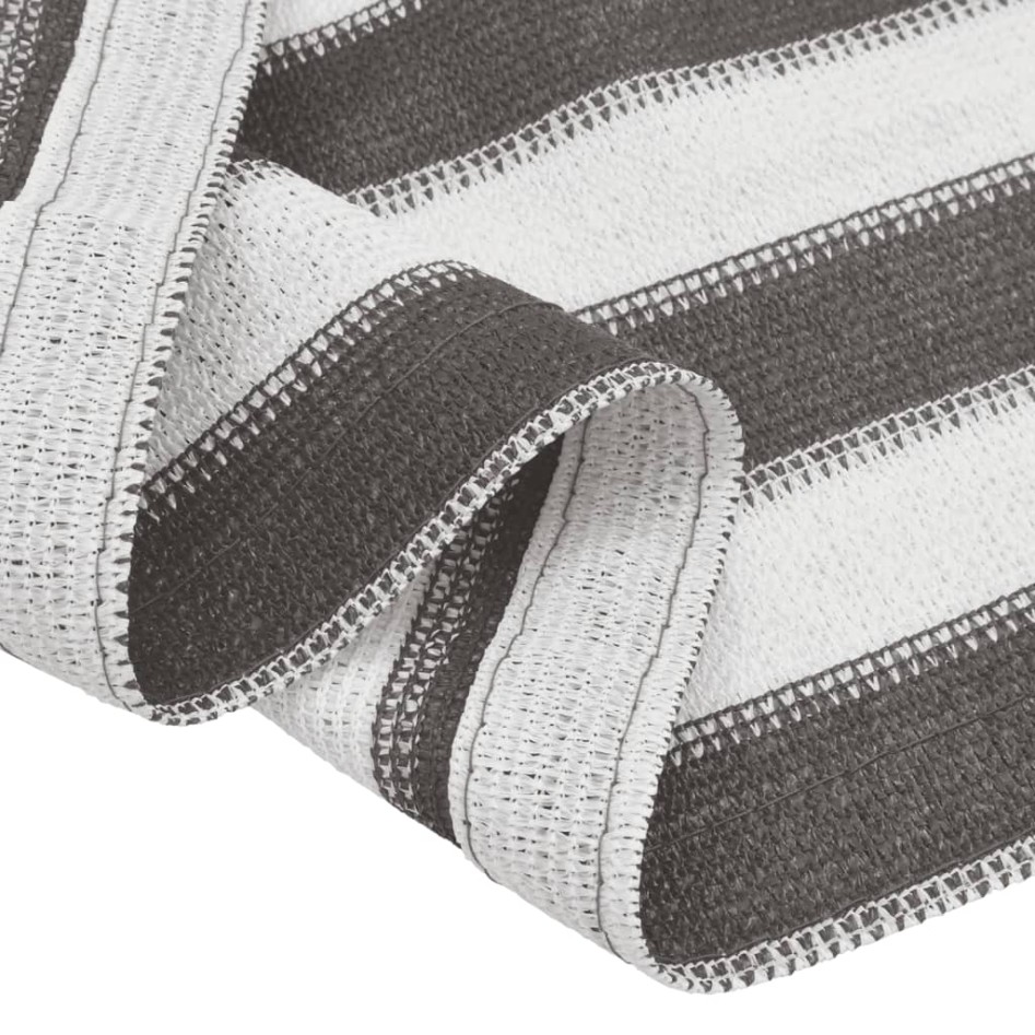 Alfombra de tienda campaña HDPE antracita y blanco 400x700