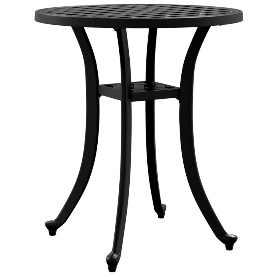 Mesa de jardín aluminio fundido negro Ø48x53