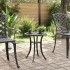 Mesa de jardín aluminio fundido negro Ø48x53