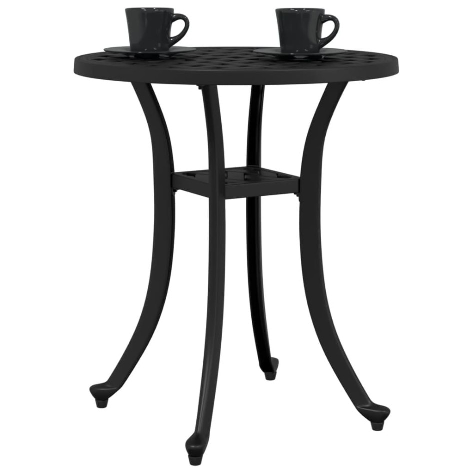 Mesa de jardín aluminio fundido negro Ø48x53