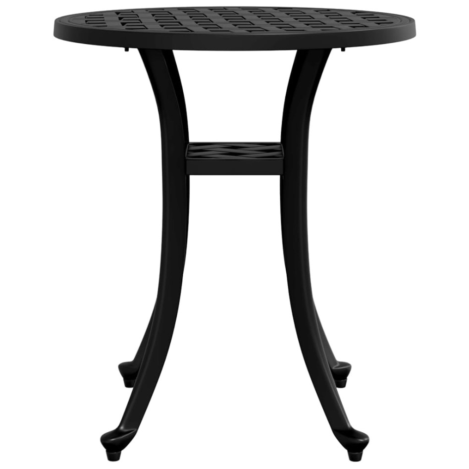 Mesa de jardín aluminio fundido negro Ø48x53