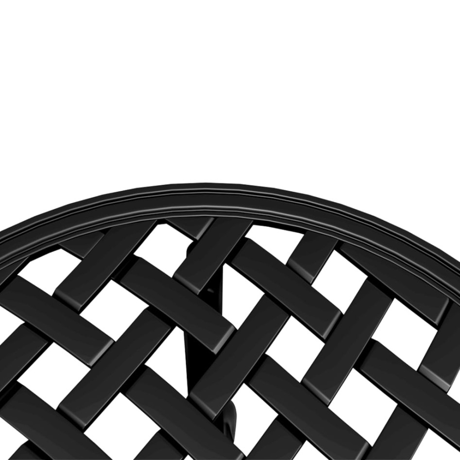 Mesa de jardín aluminio fundido negro Ø48x53