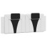 Cabecero de cama acolchado cuero sintético blanco negro 140