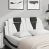 Cabecero de cama acolchado cuero sintético blanco negro 140