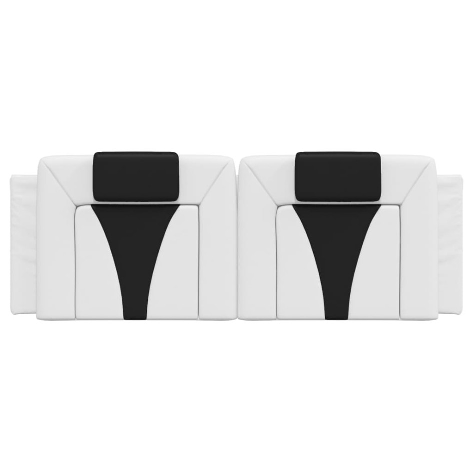 Cabecero de cama acolchado cuero sintético blanco negro 140