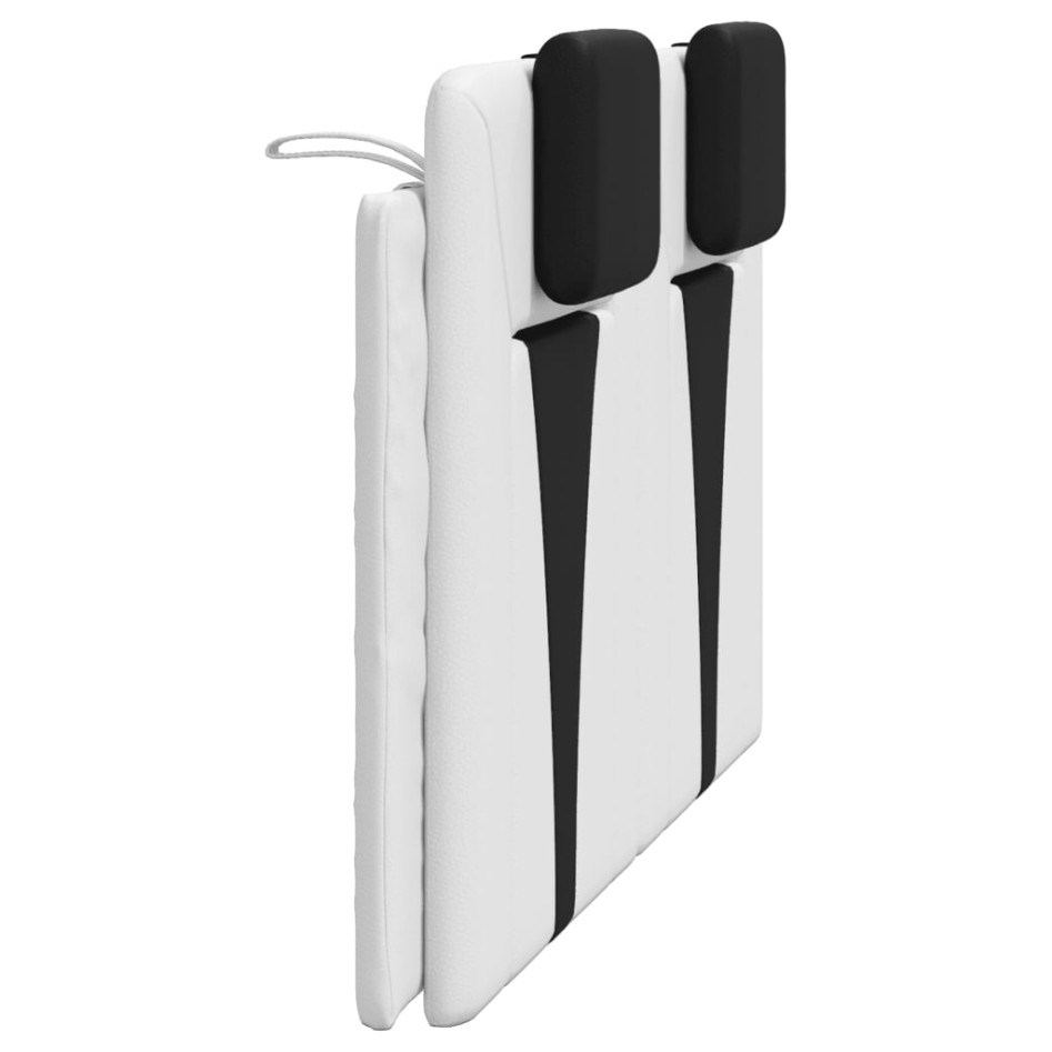 Cabecero de cama acolchado cuero sintético blanco negro 140