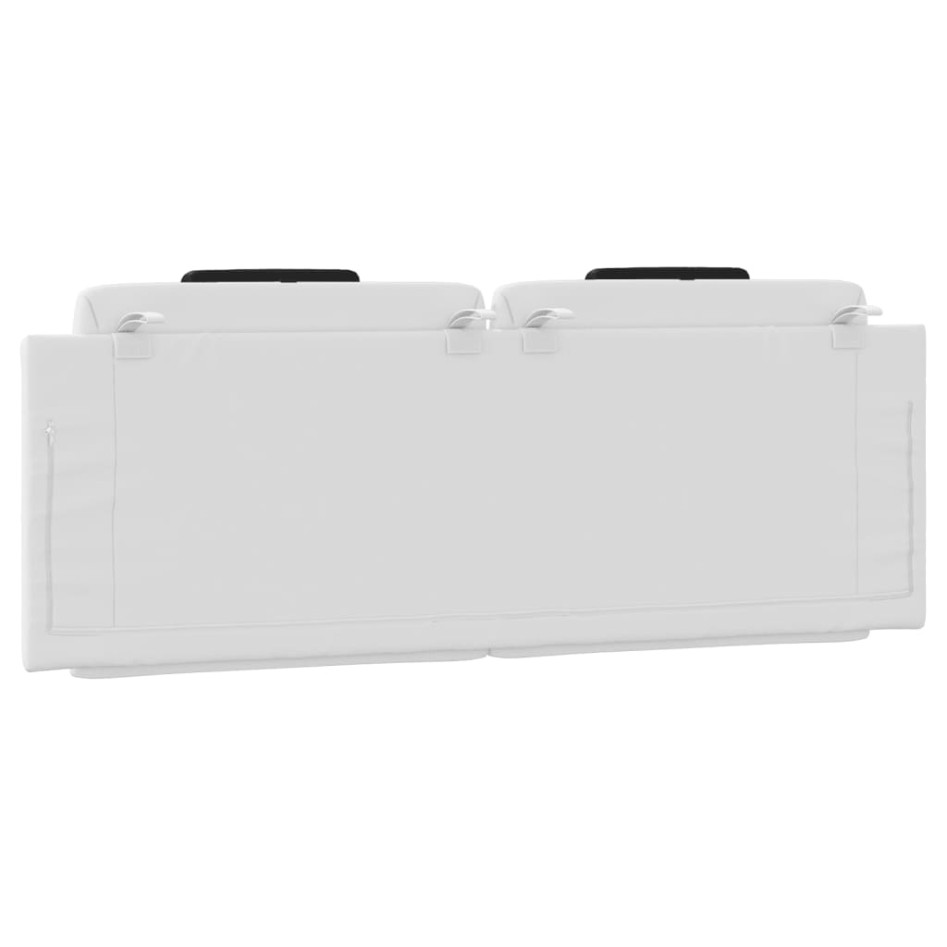 Cabecero de cama acolchado cuero sintético blanco negro 140