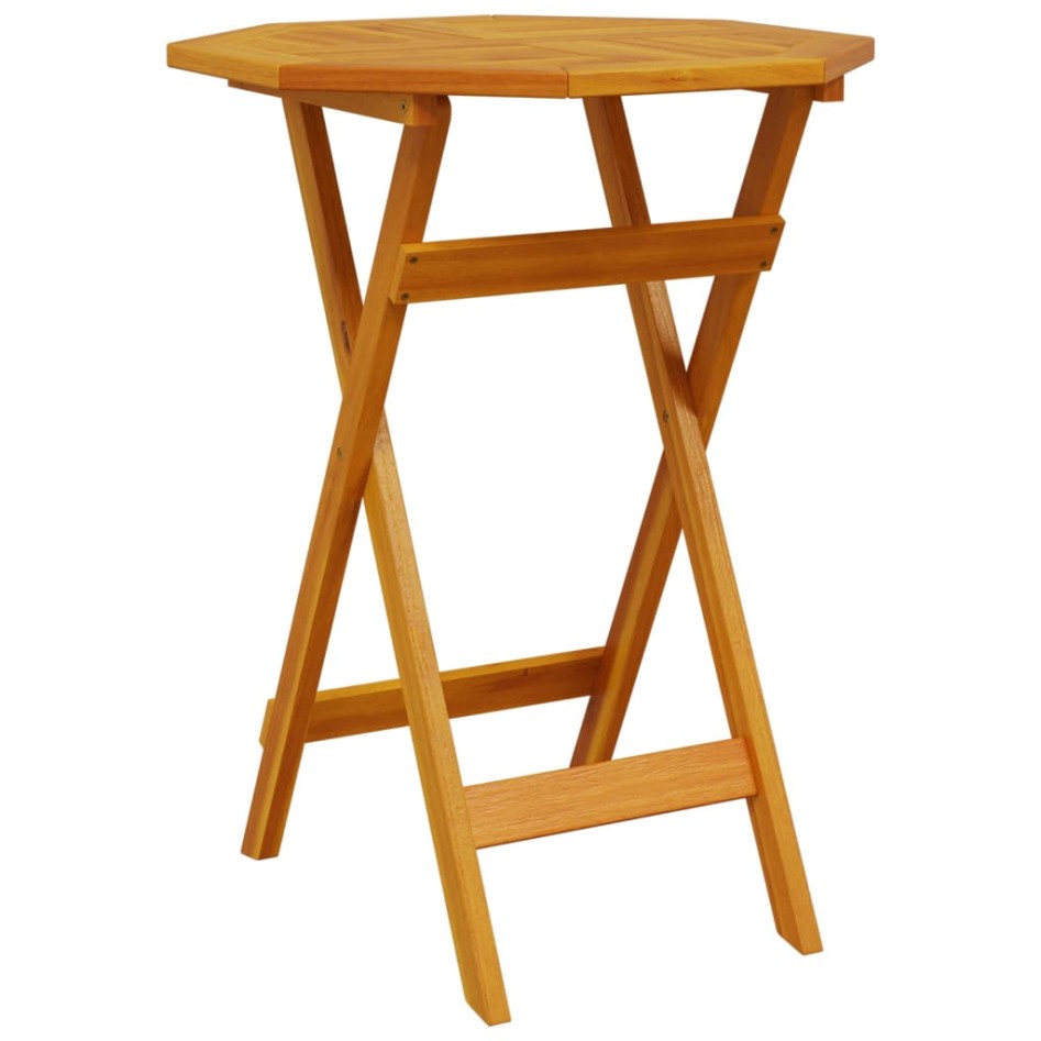 Mesa de jardín plegable madera maciza de acacia Ø60x75