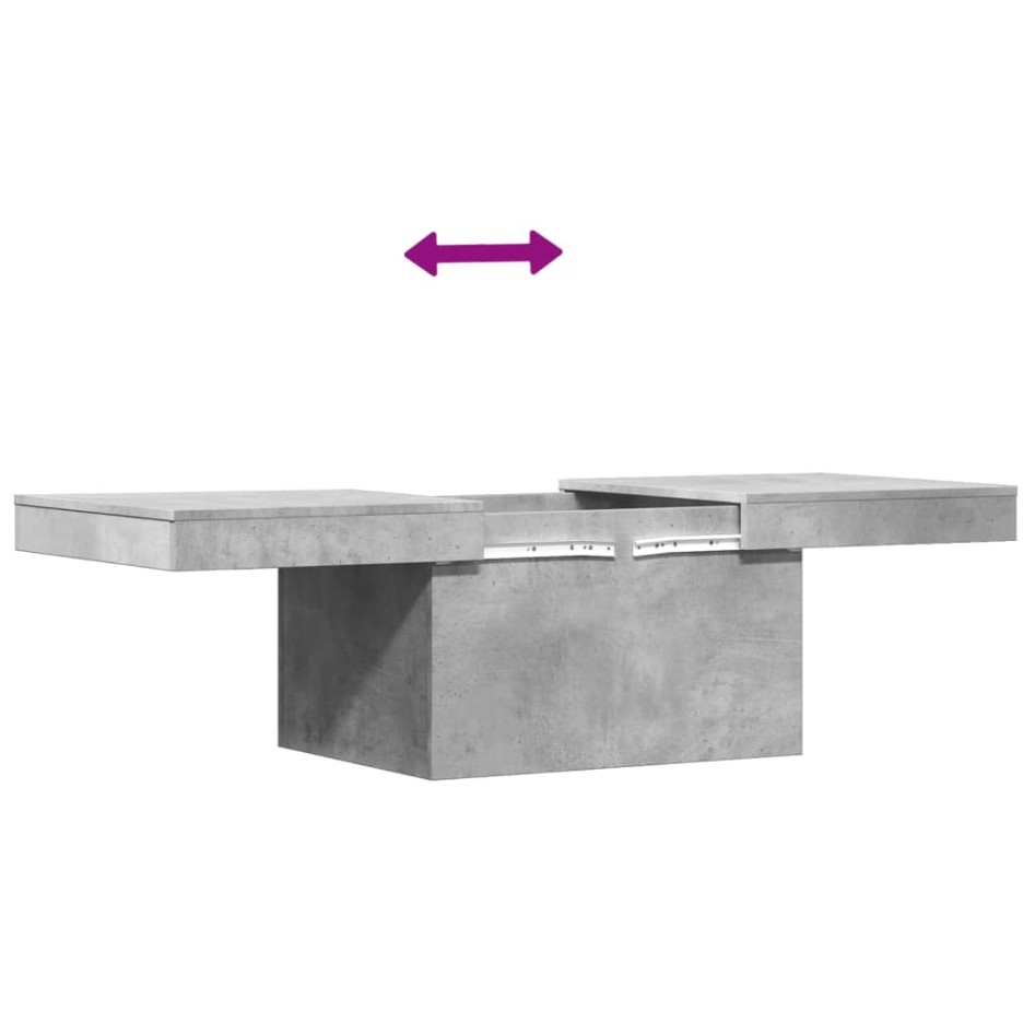 Mesa de centro madera de ingeniería gris hormigón 100x55x40