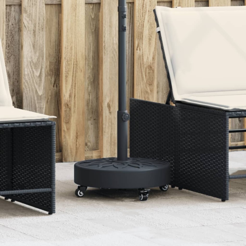 Base sombrilla redonda ruedas para mástiles Ø38 / 48 mm 27