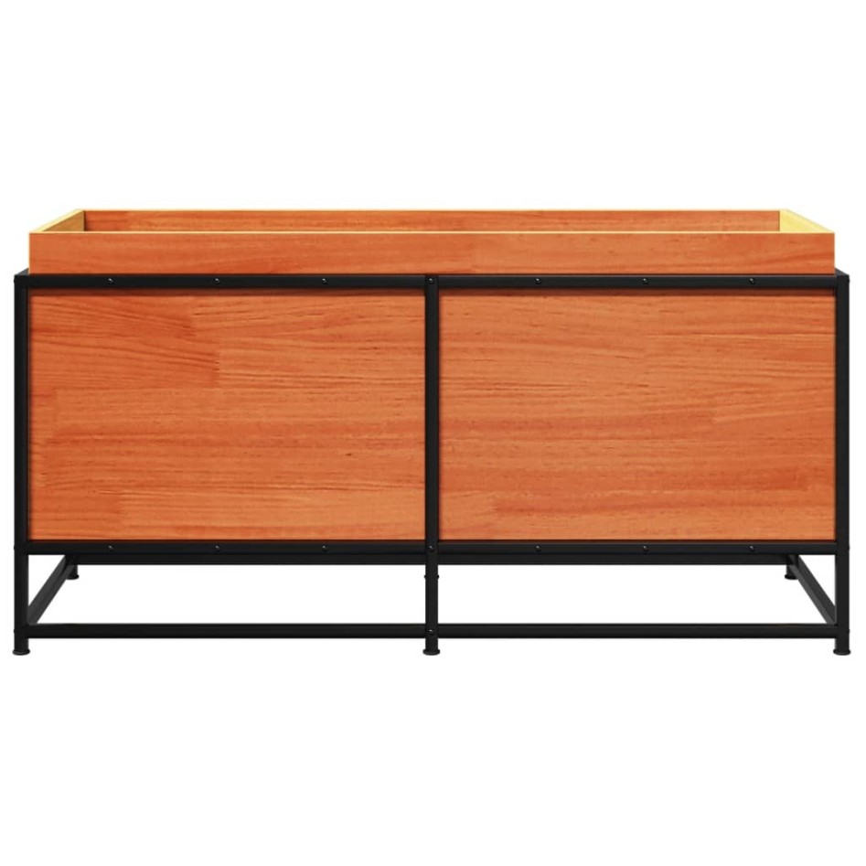 Jardinera de madera maciza pino marrón cera 100x40x50