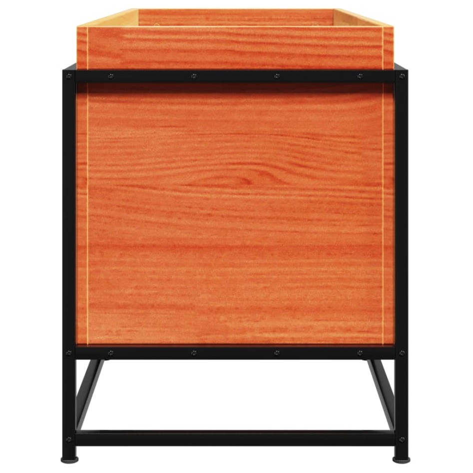 Jardinera de madera maciza pino marrón cera 100x40x50