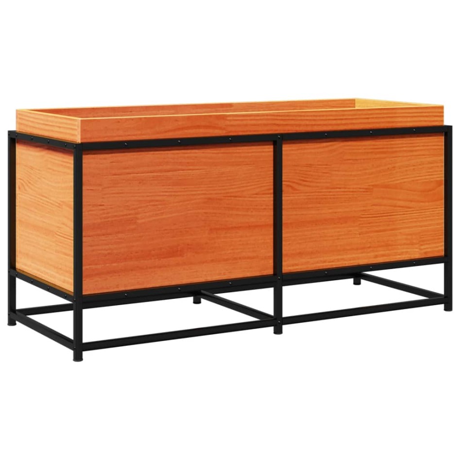 Jardinera de madera maciza pino marrón cera 100x40x50