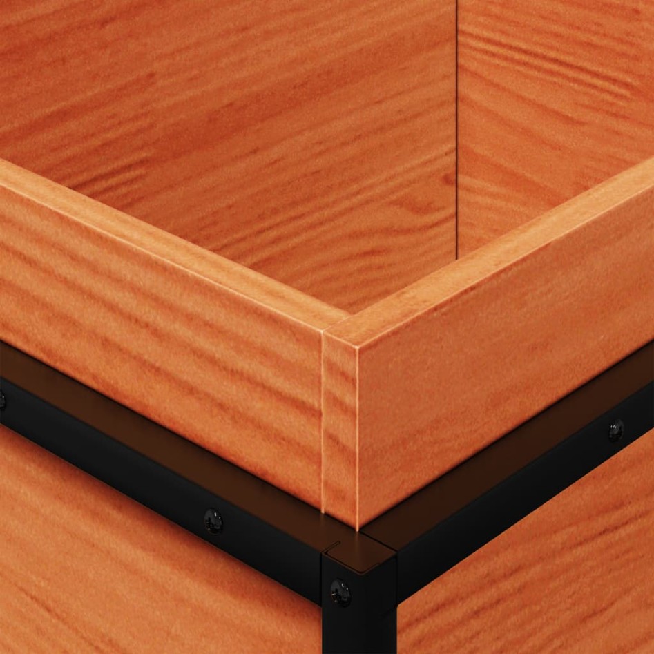 Jardinera de madera maciza pino marrón cera 100x40x50