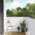 Toldo para balcón ratán sintético blanco 1000x90