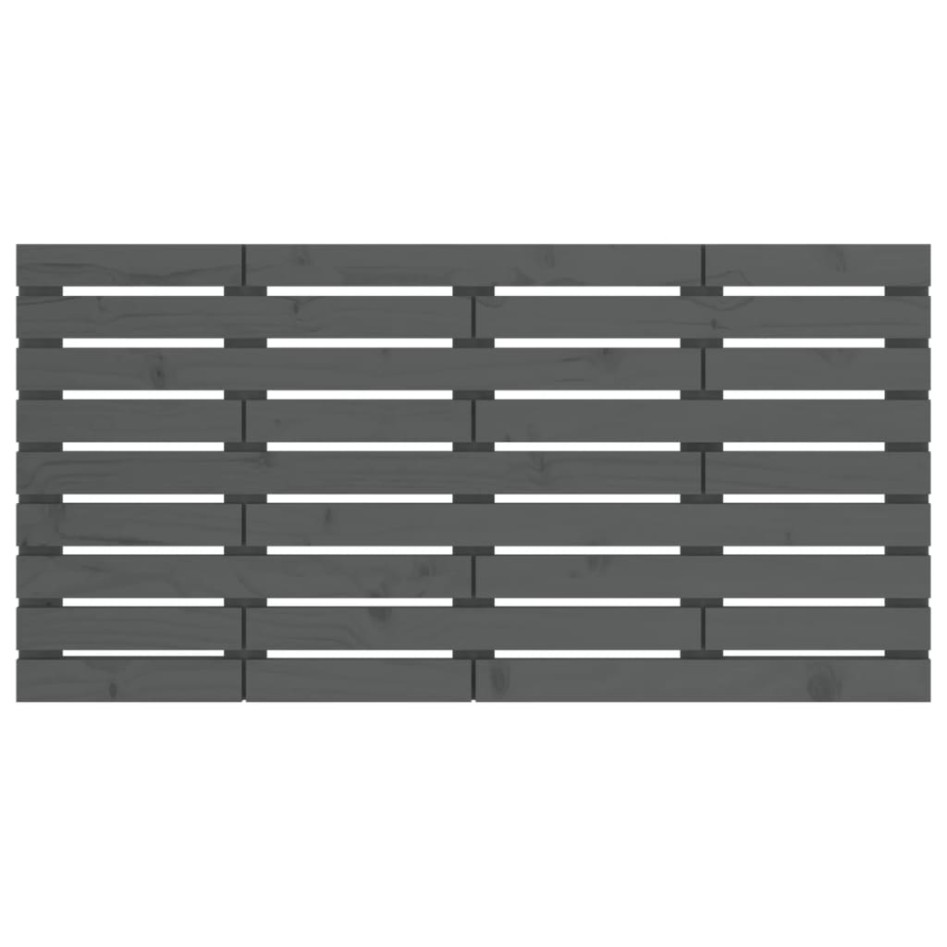 Cabecero de cama de pared madera maciza pino gris 126x3x63