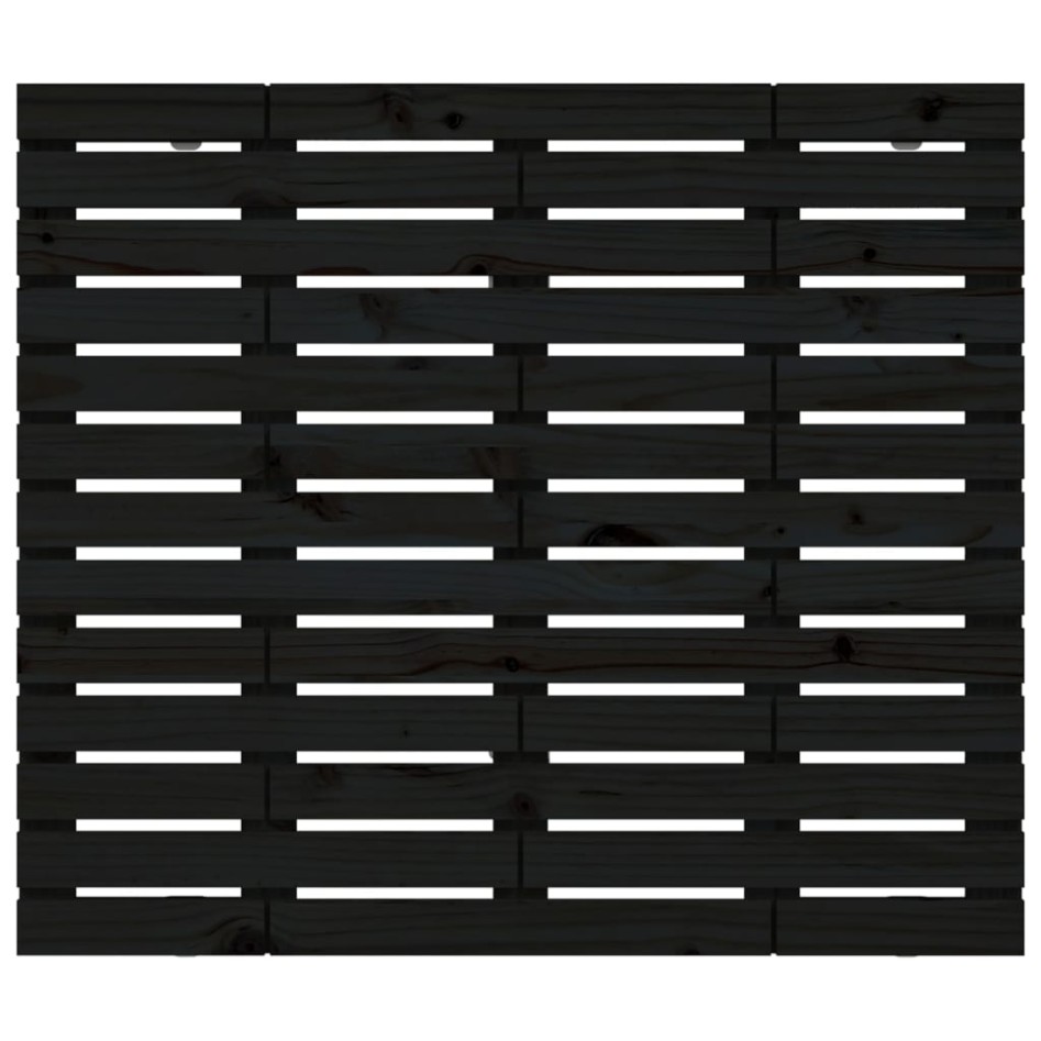 Cabecero cama de pared madera maciza pino negro 126x3x91,5