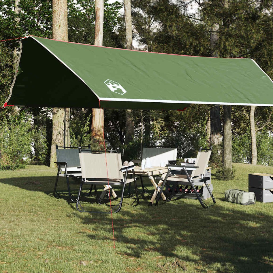 Lona de camping impermeable verde 500x294