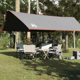 Lona de camping impermeable gris y naranja 500x294