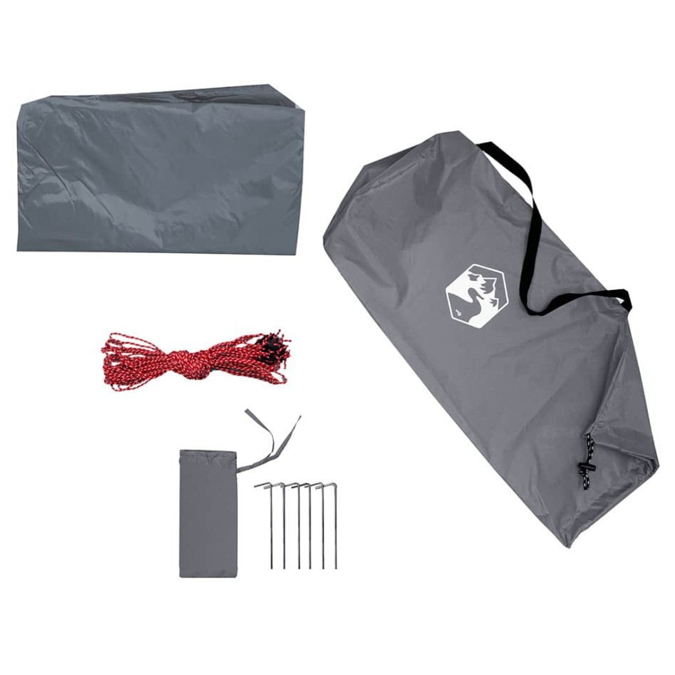 Lona de camping impermeable gris y naranja 500x294