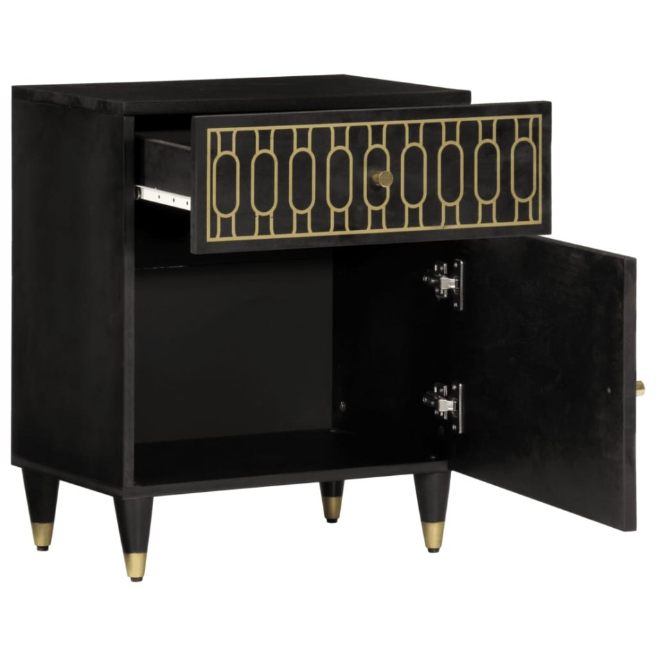 Mesita de noche madera maciza de mango 50x33x60