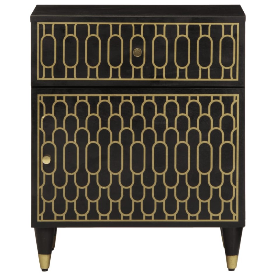 Mesita de noche madera maciza de mango 50x33x60