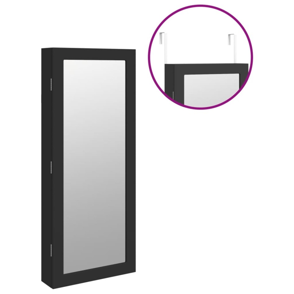 Espejo con joyero y luces LED para pared